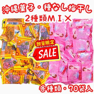 ㊗️SALE・人気商品㊗️沖縄・たねなし干し梅＆甘ずっぱいの好き・各種類７０袋入(菓子/デザート)