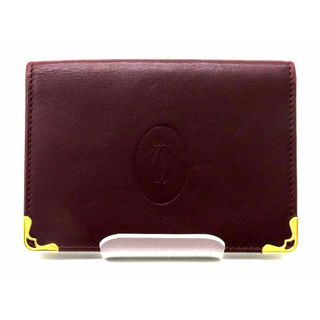 カルティエ(Cartier)のカルティエ L3000455 カーフレザー ボルドー マストライン カードケース 【中古】【池袋店】(財布)