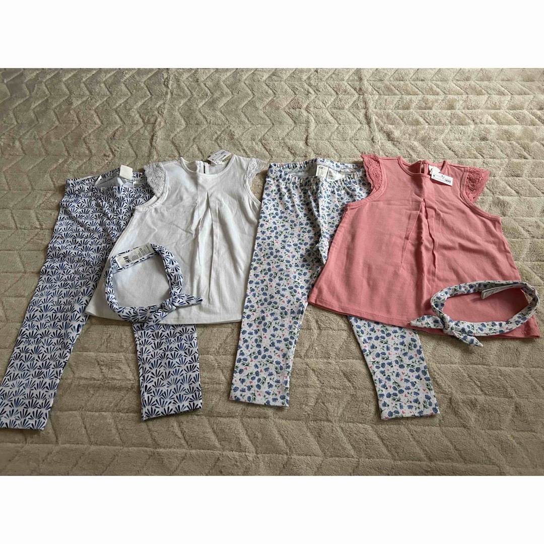 H&M(エイチアンドエム)のベビー夏服まとめ売り92 キッズ/ベビー/マタニティのキッズ服女の子用(90cm~)(Tシャツ/カットソー)の商品写真