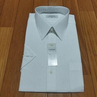 チョーヤシャツ(CHOYA SHIRT)の新品　サイズ40 CHOYAチョーヤ麻混半袖シャツ  白  夏服クールビズ日本製(シャツ)