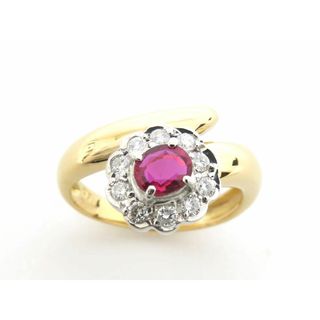 【新着】K18YG/Pt900 ルビー 0.40ct ダイヤモンド 0.2ct リング #12【池袋店】【中古】(リング(指輪))