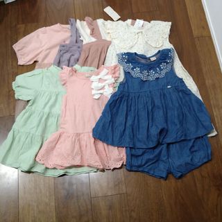 プティマイン(petit main)の120夏物女の子用お洋服まとめ売り8点ワンピーストップス(その他)