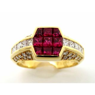 【新着】K18YG ルビー1.65ct ダイヤ0.59ct リング #13.5【池袋店】【中古】(リング(指輪))