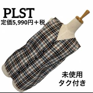 プラステ(PLST)のPLST 未使用タグ付き5,990円＋税　お洒落チェック2WAYブラウス(シャツ/ブラウス(半袖/袖なし))