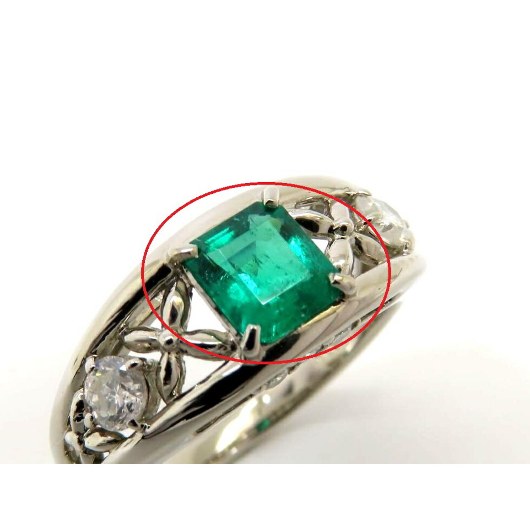 【新着】Pt900 エメラルド0.60ct ダイヤ0.36ct リング#11.5【池袋店】【中古】 レディースのアクセサリー(リング(指輪))の商品写真