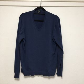 ユニクロ(UNIQLO)のユニクロ　サマーセーター　ミッドナイトブルー　XL(ニット/セーター)