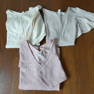 ユニクロ(UNIQLO)のUNIQLO　ユニクロ　春夏　トップス　３枚セット　まとめ売り　サイズS(カットソー(長袖/七分))