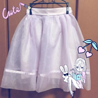 スナイデル(SNIDEL)のsnidel♡バックリボンオーガンジースカート(ミニスカート)