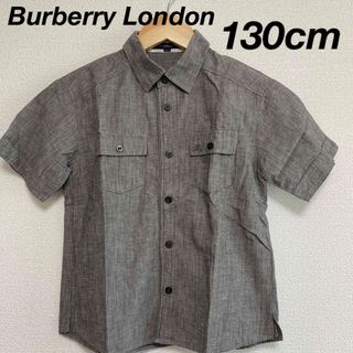 バーバリー(BURBERRY)のBurberry London  130cm 半袖シャツ　男の子　グレー(ブラウス)