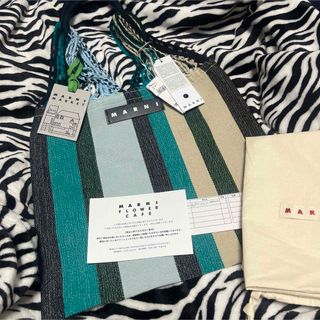 Marni - MARNI マルニ 新品 新色 本物 ハンモックバッグ シーグラス ストライプ 