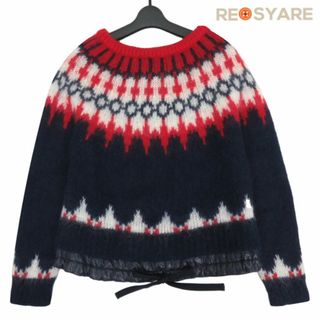 MONCLER - 美品 モンクレール MAGLIONE TRICOT CARDIGAN ロゴワッペン ニット 2WAY カーディガン ダウン フード付 ノルディック セーター 46485