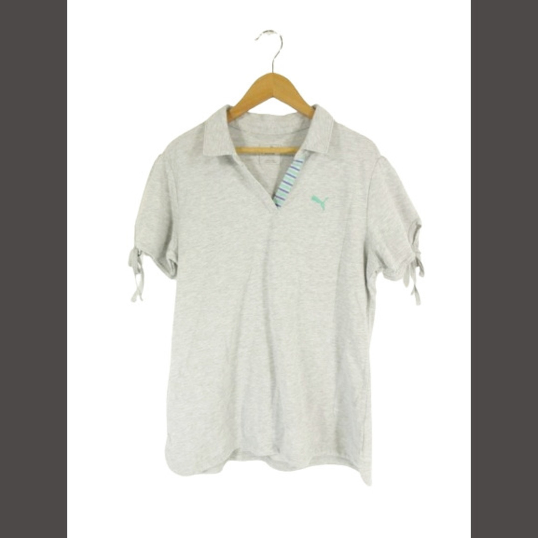 PUMA(プーマ)のプーマ ポロシャツ 半袖 ロゴ シンプル グレー XL  レディースのトップス(ポロシャツ)の商品写真
