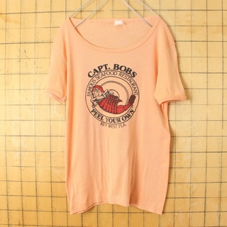 USA CAPT,BOBS プリント 半袖 Tシャツ ピンク SM aw113(Tシャツ(半袖/袖なし))