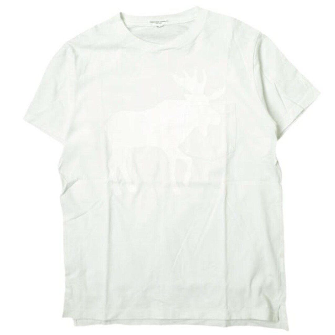 Engineered Garments(エンジニアードガーメンツ)のEngineered Garments エンジニアードガーメンツ カナダ製 Printed Cross Crew Neck T-shirt - ELK クロスオーバークルーネックポケットTシャツ M WHITE 半袖 鹿 トップス【中古】【Engineered Garments】 メンズのトップス(Tシャツ/カットソー(半袖/袖なし))の商品写真