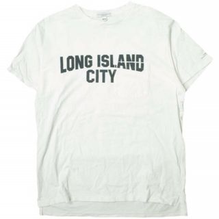 エンジニアードガーメンツ(Engineered Garments)のEngineered Garments エンジニアードガーメンツ カナダ製 Printed Cross Crew Neck T-shirt - Long Island City クロスオーバークルーネックポケットTシャツ M WHITE 半袖 トップス【中古】【Engineered Garments】(Tシャツ/カットソー(半袖/袖なし))