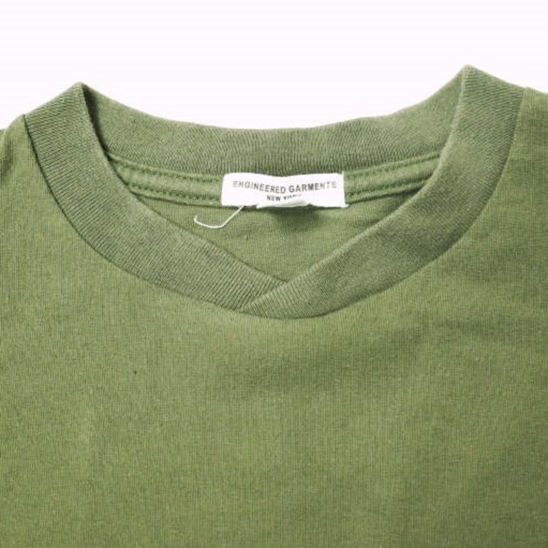 Engineered Garments(エンジニアードガーメンツ)のEngineered Garments エンジニアードガーメンツ カナダ製 Printed Cross Crew Neck T-shirt - MUSICIANS クロスオーバークルーネックポケットTシャツ S Olive 半袖 トップス【中古】【Engineered Garments】 メンズのトップス(Tシャツ/カットソー(半袖/袖なし))の商品写真