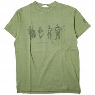 エンジニアードガーメンツ(Engineered Garments)のEngineered Garments エンジニアードガーメンツ カナダ製 Printed Cross Crew Neck T-shirt - MUSICIANS クロスオーバークルーネックポケットTシャツ S Olive 半袖 トップス【中古】【Engineered Garments】(Tシャツ/カットソー(半袖/袖なし))