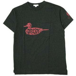 エンジニアードガーメンツ(Engineered Garments)のEngineered Garments エンジニアードガーメンツ カナダ製 Printed Cross Crew Neck T-shirt - Decoy クロスオーバークルーネックポケットTシャツ S BLACK 半袖 トップス【中古】【Engineered Garments】(Tシャツ/カットソー(半袖/袖なし))