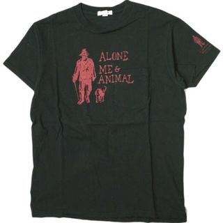 エンジニアードガーメンツ(Engineered Garments)のEngineered Garments エンジニアードガーメンツ カナダ製 Printed Cross Crew Neck T-shirt - Alone. Me & Animal クロスオーバークルーネックポケットTシャツ S BLACK 半袖 トップス【中古】【Engineered Garments】(Tシャツ/カットソー(半袖/袖なし))