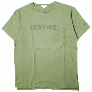 エンジニアードガーメンツ(Engineered Garments)のEngineered Garments エンジニアードガーメンツ カナダ製 Printed Cross Crew Neck T-shirt - HUDSON YARDS クロスオーバークルーネックポケットTシャツ L OLIVE 半袖 トップス【中古】【Engineered Garments】(Tシャツ/カットソー(半袖/袖なし))