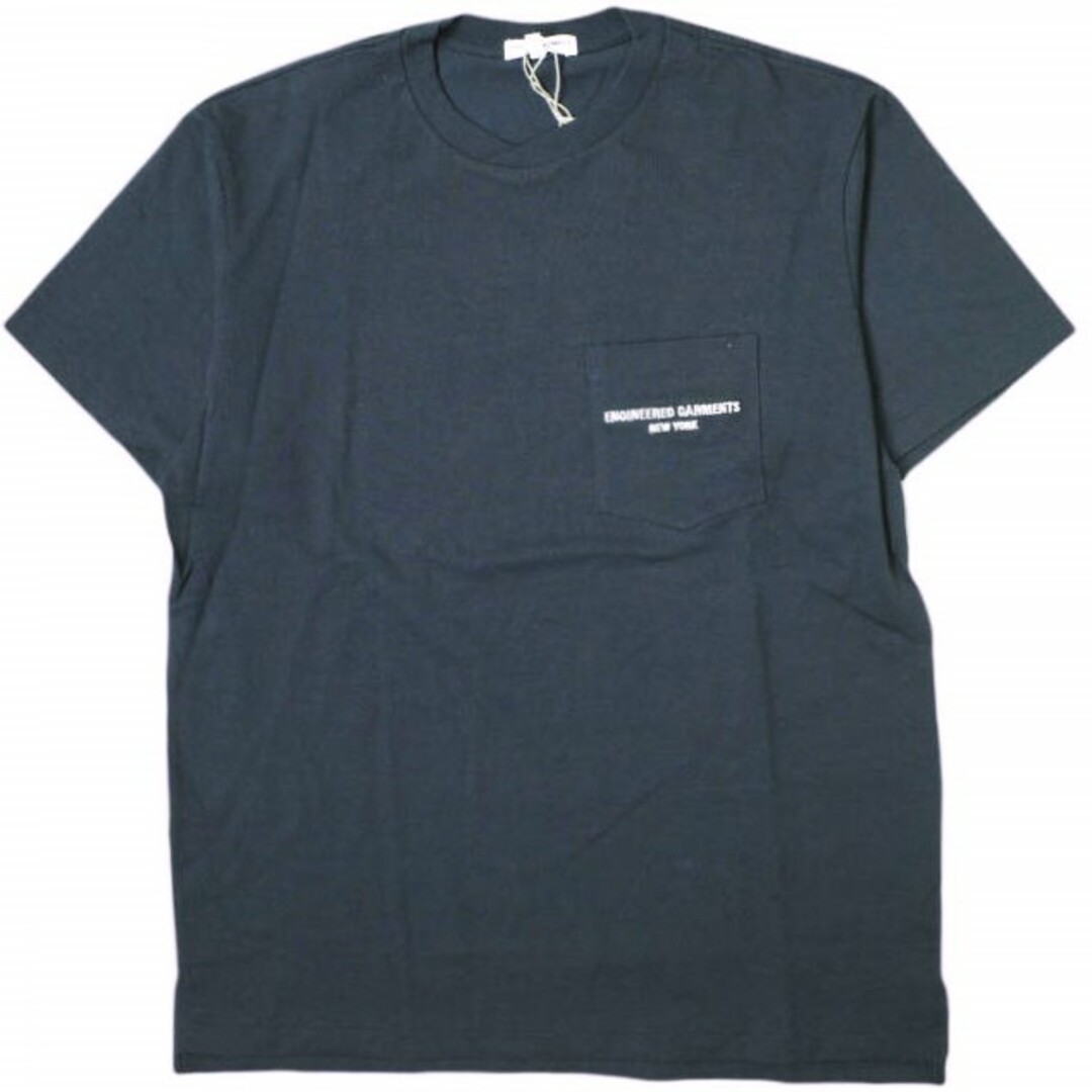 Engineered Garments(エンジニアードガーメンツ)のEngineered Garments エンジニアードガーメンツ アメリカ製 Printed Cross Crew Neck T-shirt - LOGO EMB クロスオーバークルーネックポケットTシャツ M NAVY 半袖 トップス【新古品】【中古】【Engineered Garments】 メンズのトップス(Tシャツ/カットソー(半袖/袖なし))の商品写真