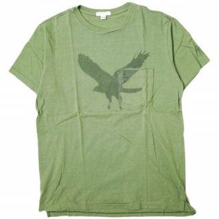 エンジニアードガーメンツ(Engineered Garments)のEngineered Garments エンジニアードガーメンツ カナダ製 Printed Cross Crew Neck T-shirt - EAGLE クロスオーバークルーネックポケットTシャツ M Olive 半袖 トップス【中古】【Engineered Garments】(Tシャツ/カットソー(半袖/袖なし))