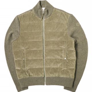 モンクレール(MONCLER)のMONCLER モンクレール 22AW CARDIGAN TRICOT ダウン入り コーデュロイウールコンビ ニットブルゾン H20919B00012 M1241 L モカブラウン カーディガン アウター【中古】【MONCLER】(ダウンジャケット)