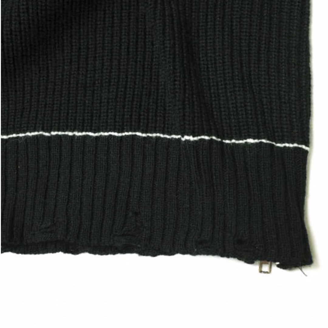 GEN_DAI ゲンダイ 23AW DAMAGE KNIT ダメージ加工オーバーサイズクルーネックニット Free BLACK セーター トップス【中古】【GEN_DAI】 メンズのトップス(ニット/セーター)の商品写真