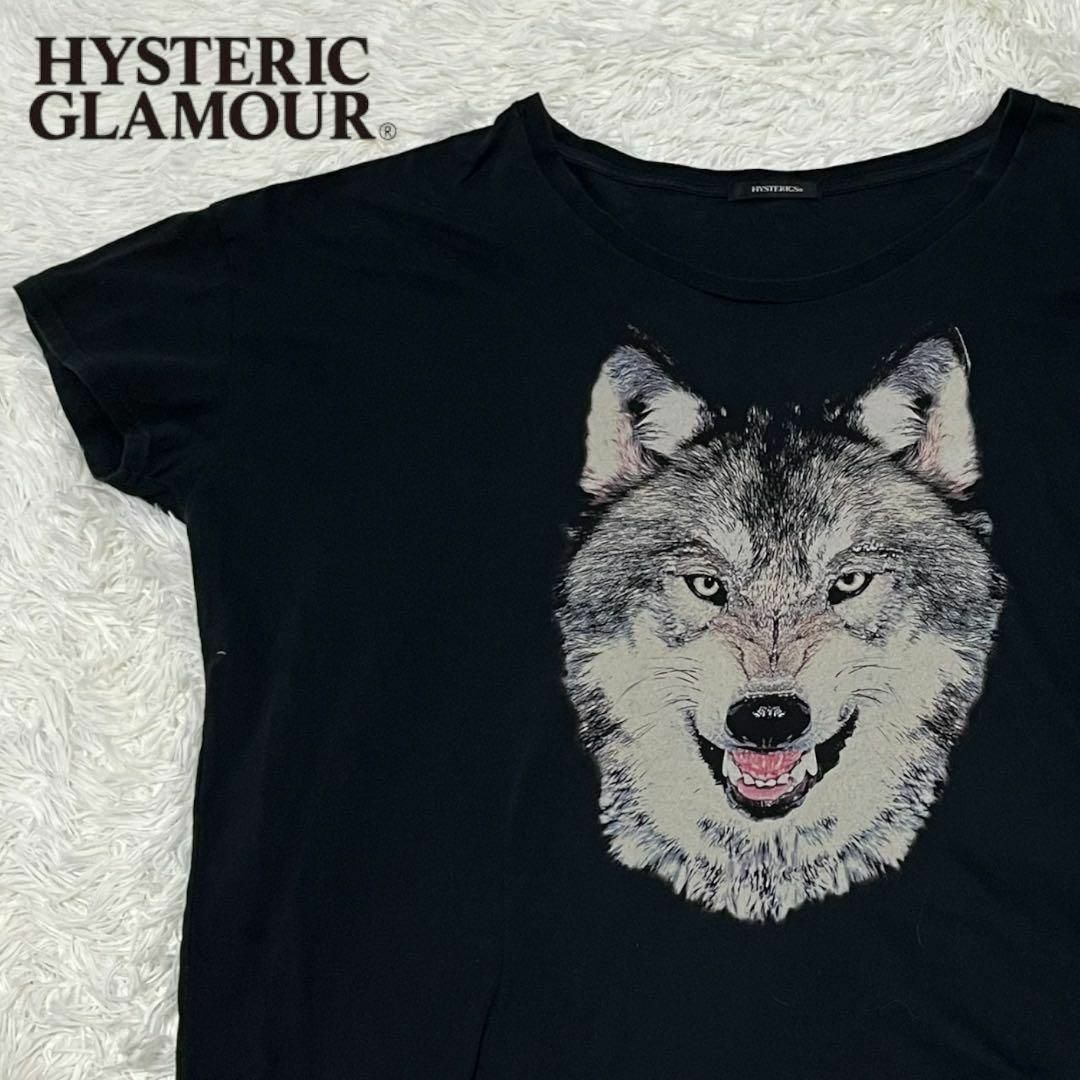 HYSTERIC GLAMOUR(ヒステリックグラマー)のヒステリックグラマー　オオカミ　プリント　Tシャツ　スクエア レディースのトップス(Tシャツ(半袖/袖なし))の商品写真