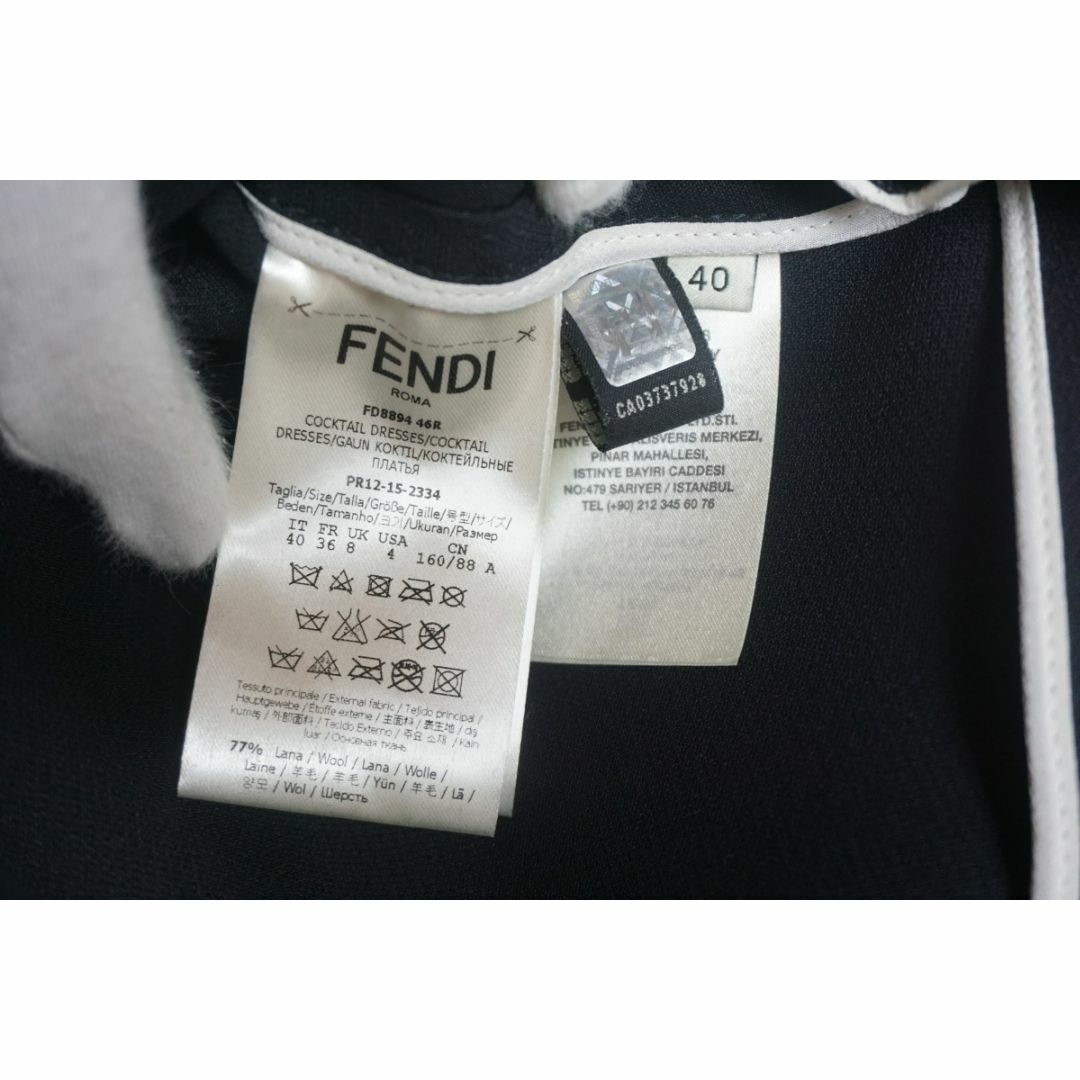 極美品 FENDI ビジュー スタッズ ドレス ワンピース 黒1226N▲