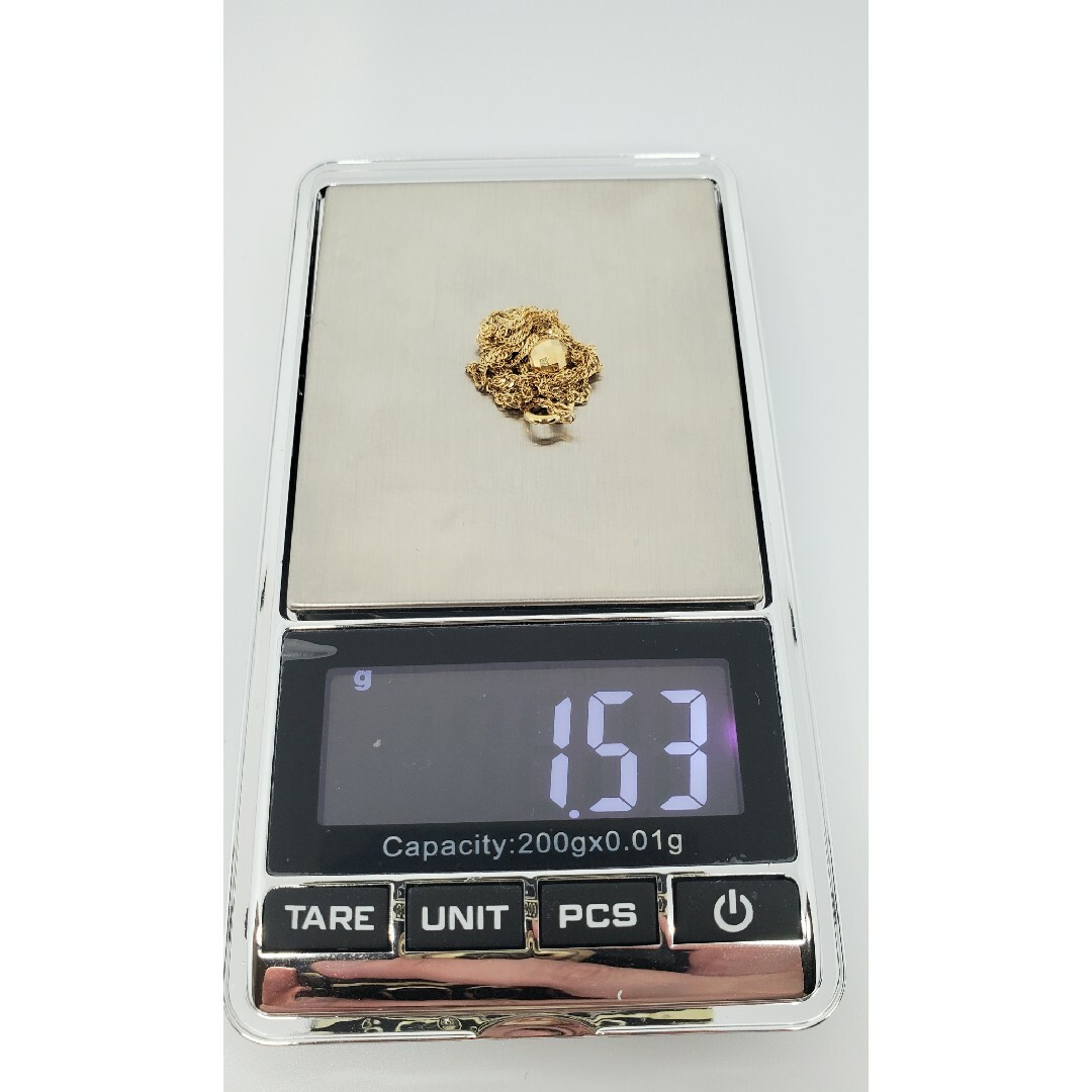 K18 YG ネックレス ミラーボール トップ 40cm  約1.53g レディースのアクセサリー(ネックレス)の商品写真