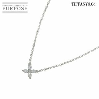 ティファニー TIFFANY&Co. ビクトリア ミニ ダイヤ ネックレス 40cm Pt プラチナ フラワー 花 VLP 90228202