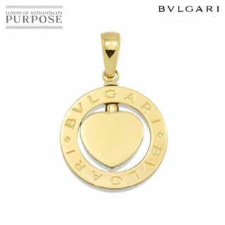 ブルガリ(BVLGARI)のブルガリ BVLGARI ダブル ロゴ ペンダント トップ K18 YG ゴールド 750 SS スティール ハート VLP 90229295(ネックレス)