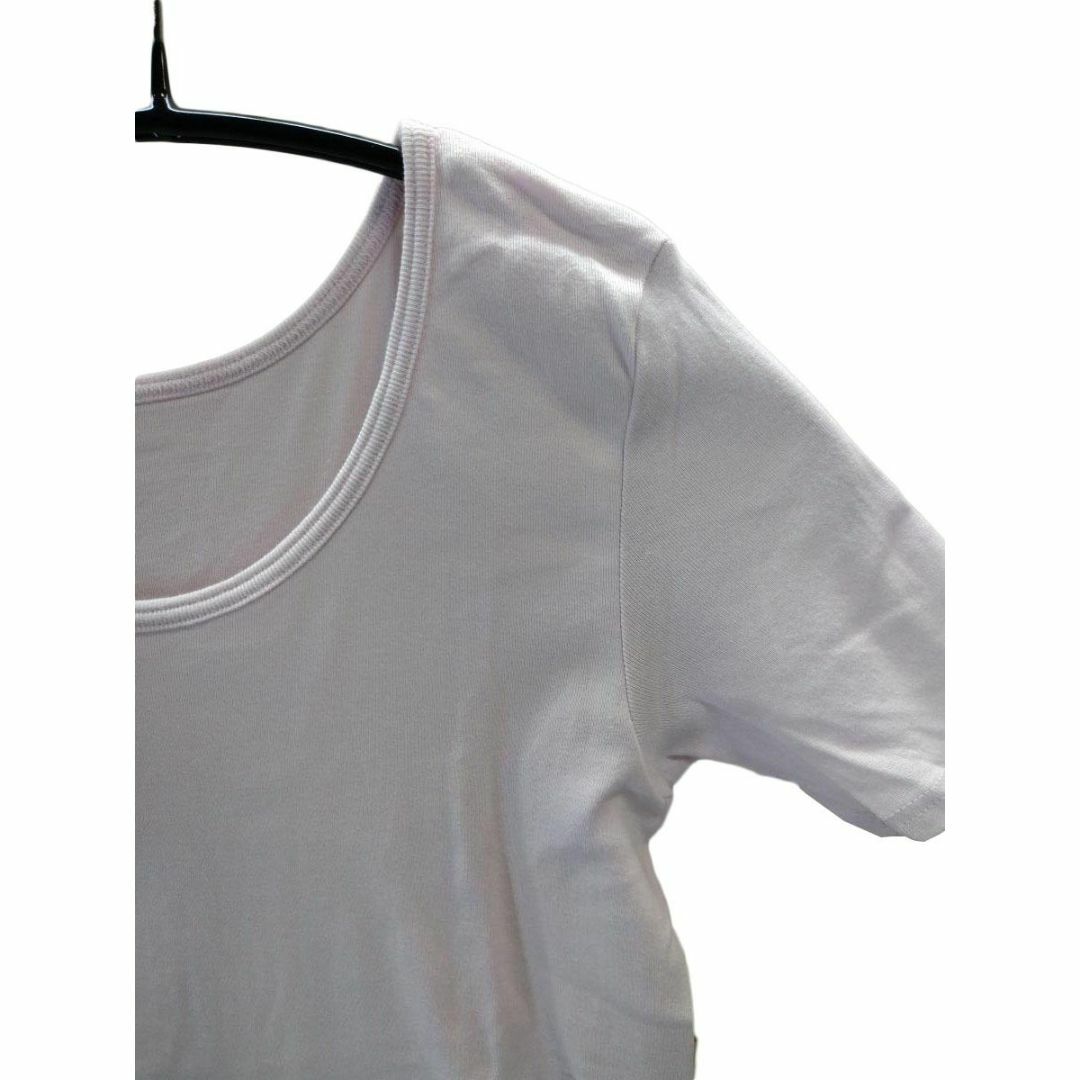 SI1330◆ 新品 シャツ 2枚組 3分袖丈 丸襟 Mサイズ ローズミスト レディースの下着/アンダーウェア(アンダーシャツ/防寒インナー)の商品写真
