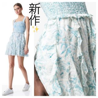 Alice+Olivia - 新品新作 alice+olivia アイレット刺繍×ラッフル Alice+Olivia - 新品新作 alice+olivia アイレット刺繍×ラッフル