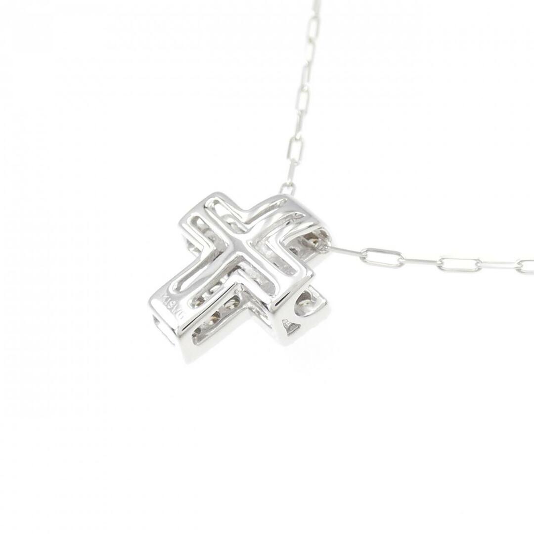 K18WG クロス ダイヤモンド ネックレス レディースのアクセサリー(ネックレス)の商品写真