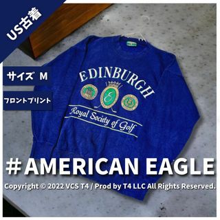 【US古着】アメリカン イーグル スウェット M ネイビー ✓3733