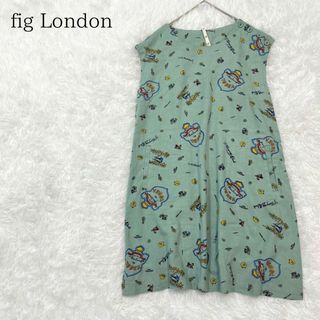 フィグロンドン(fig London)のfigLondon フィグロンドン 総柄プリントノースリーブチュニックワンピース(チュニック)