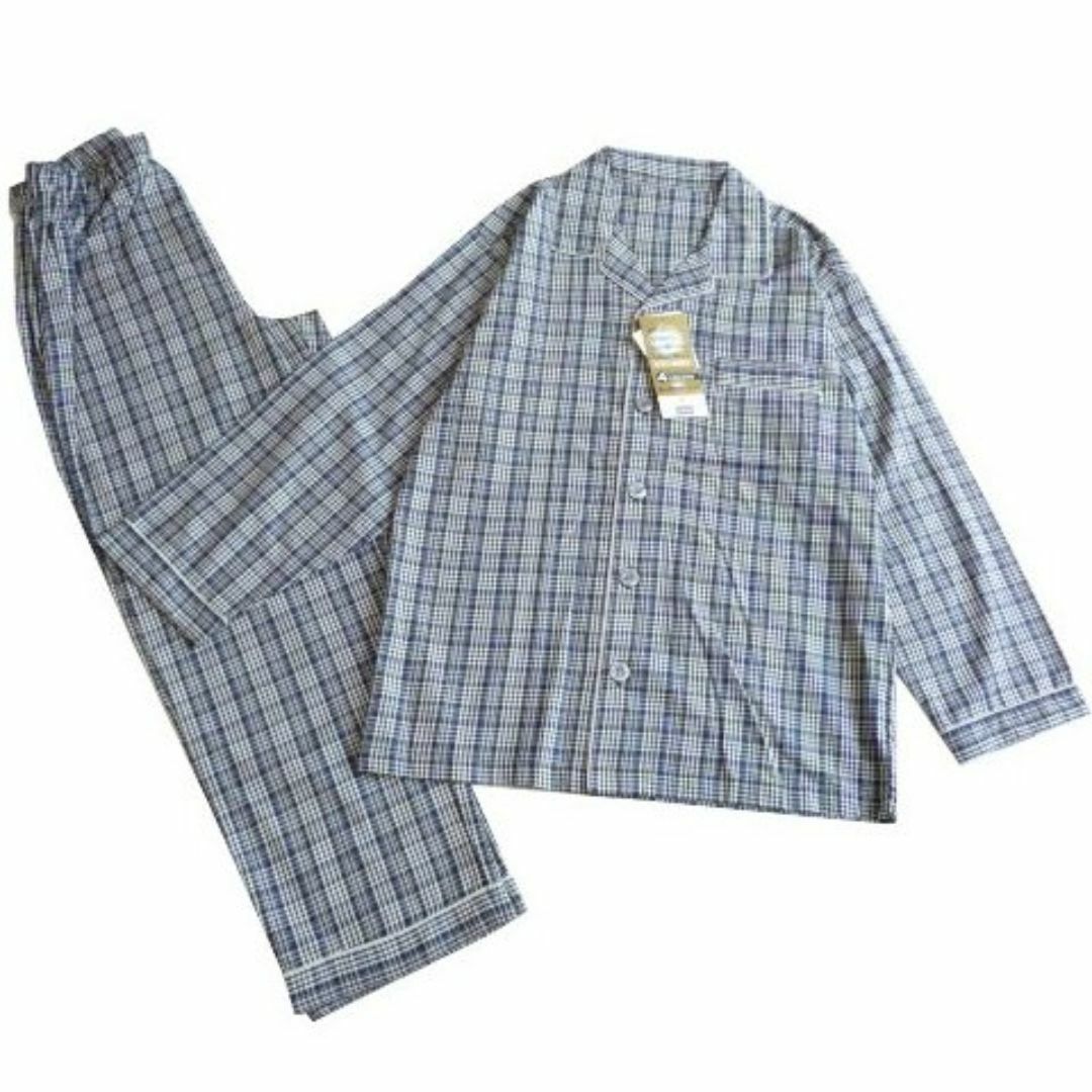 新品 CLOSSHI メンズ パジャマ 紺 M 長袖 10分丈ズボン 介護  メンズのアンダーウェア(その他)の商品写真