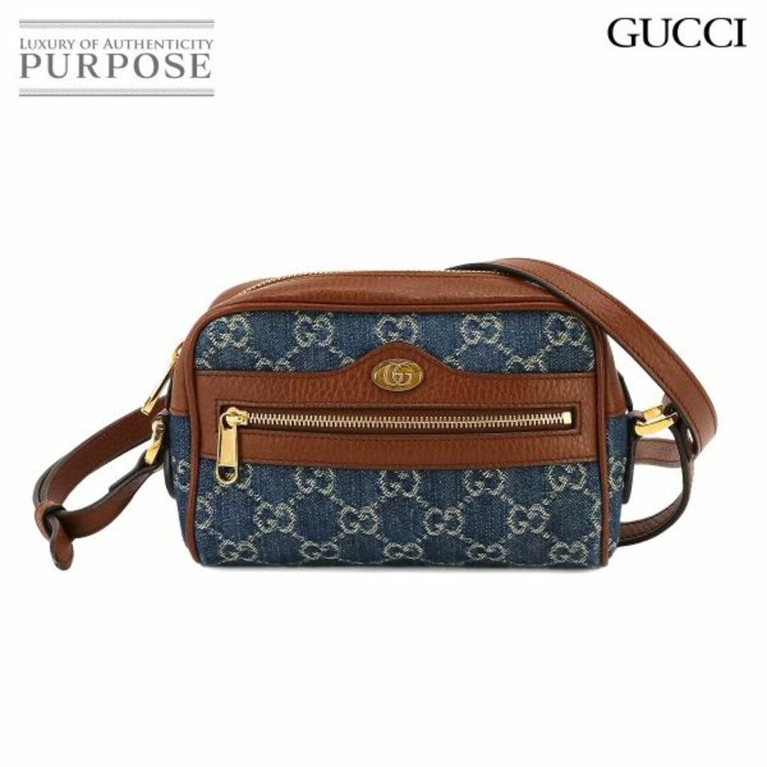 Gucci(グッチ)の新品同様 グッチ GUCCI オフィディア ショルダー バッグ デニム レザー ブルー ブラウン 517350 VLP 90231875 レディースのバッグ(ショルダーバッグ)の商品写真