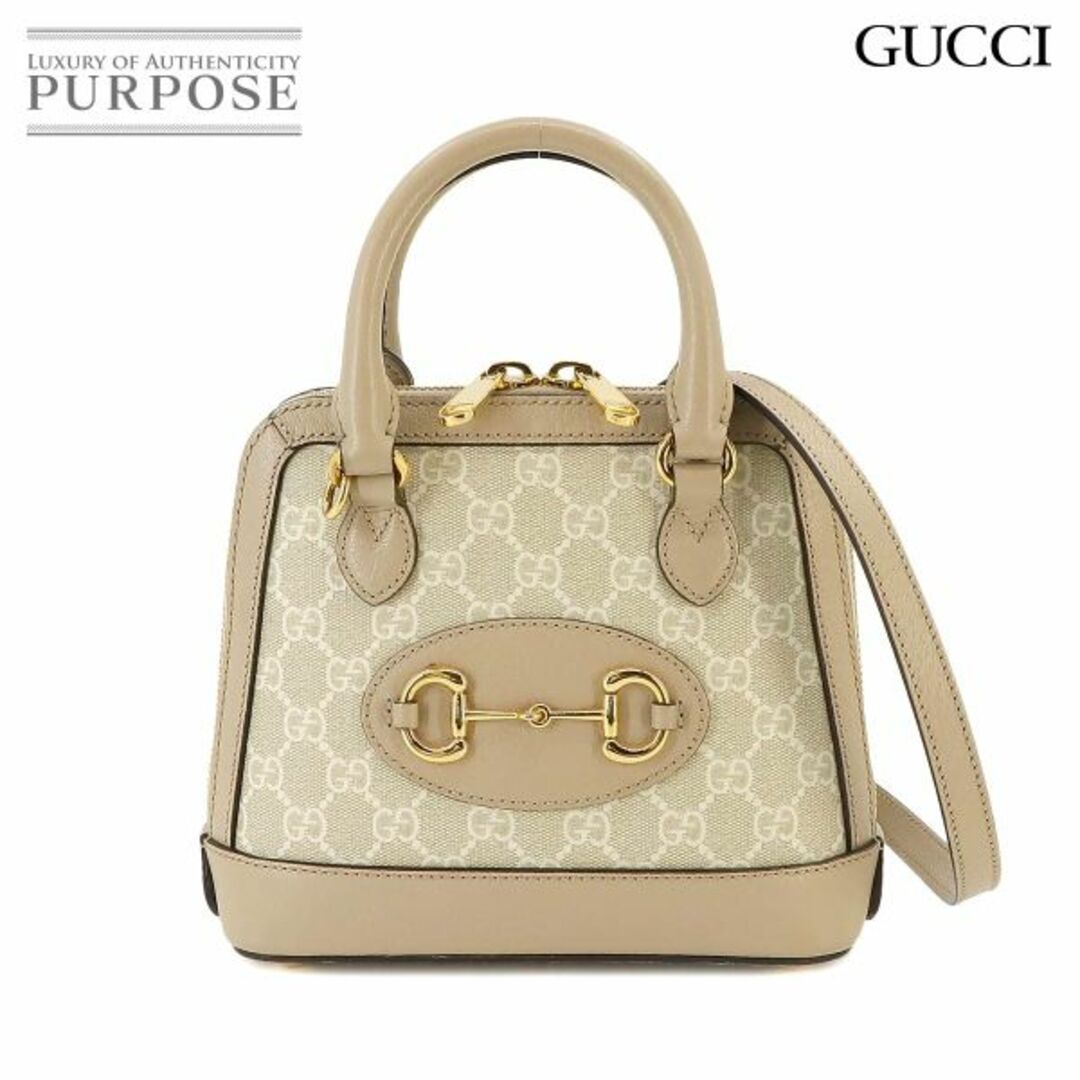 Gucci(グッチ)の新品同様 グッチ GUCCI ホースビット 1955 GGスプリーム 2way ハンド ショルダー バッグ レザー ベージュ 677212 VLP 90232016 レディースのバッグ(ハンドバッグ)の商品写真