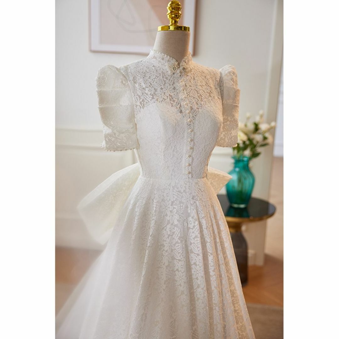 ハイネック  パーティードレス ロング ウェディングドレス 93 レディースのフォーマル/ドレス(ウェディングドレス)の商品写真