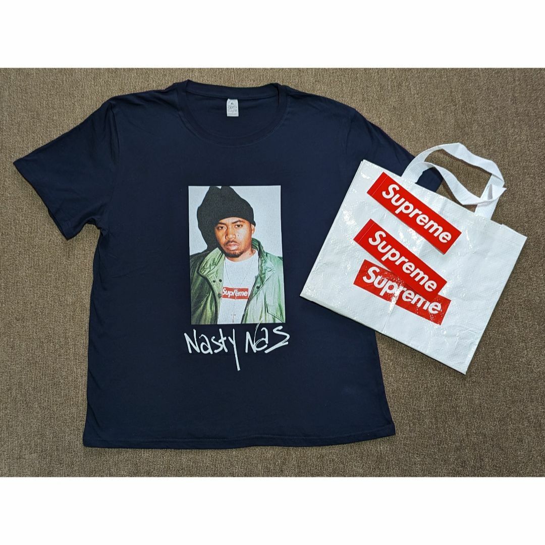 RAP MUSICIAN(ラップミュージシャン)のNas T-シャツ XL / ボックスロゴ2枚/Supreme ショッパー中  メンズのトップス(Tシャツ/カットソー(半袖/袖なし))の商品写真