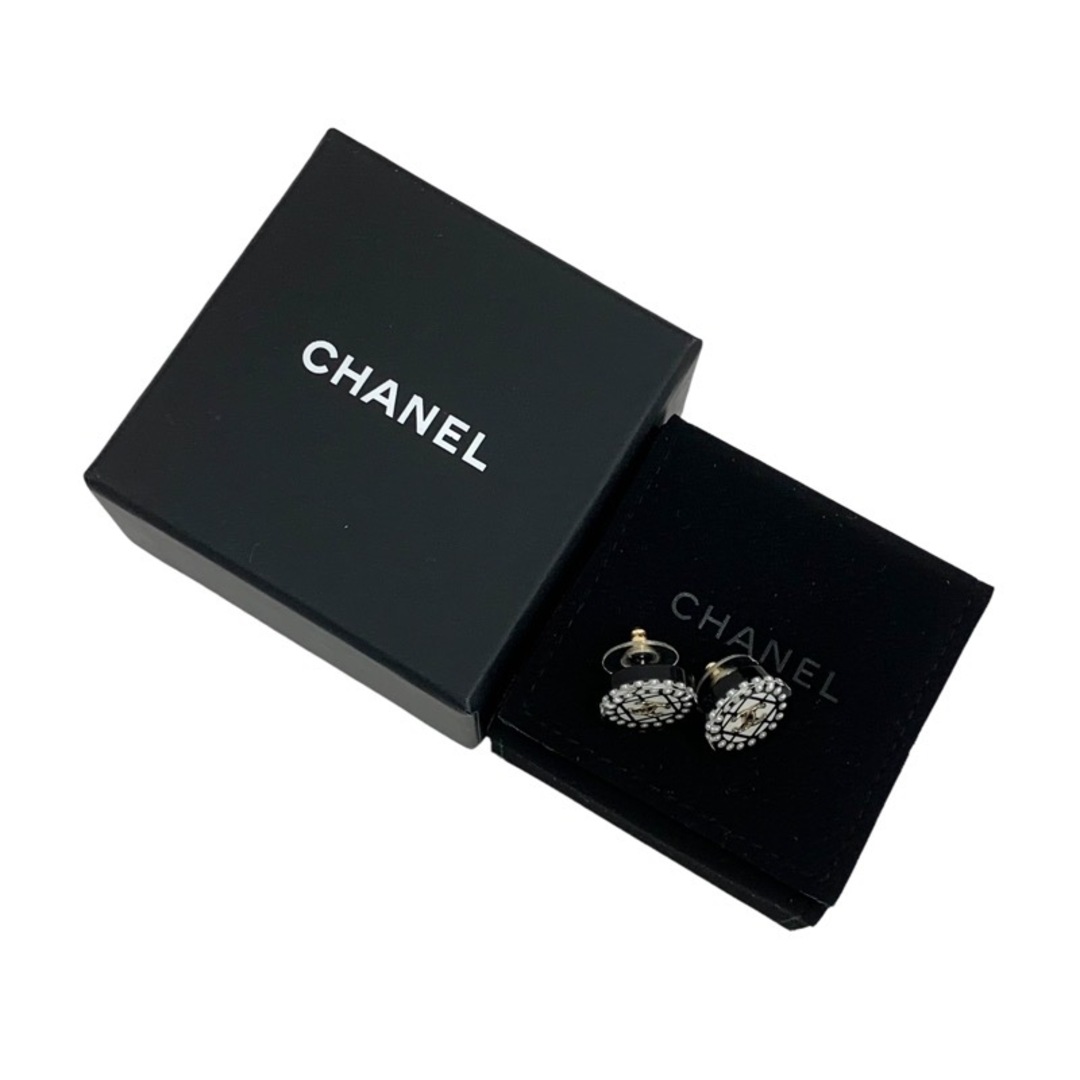 CHANEL(シャネル)のシャネル CHANEL ピアス イヤリング ブラック ホワイト ゴールド ココマーク パール ラウンド レディースのアクセサリー(ピアス)の商品写真