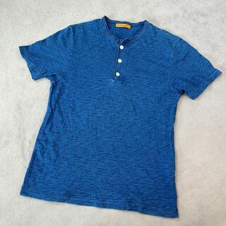 ジャーナルスタンダード(JOURNAL STANDARD)のJOURNAL STANDARD  メンズ　半袖　シャツ　M　ブルー　ボタン(Tシャツ/カットソー(半袖/袖なし))