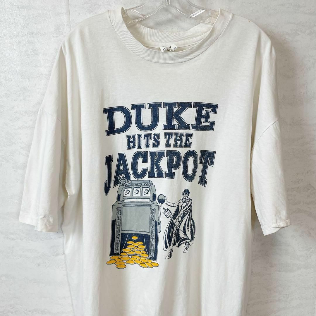 ビンテージＴシャツ　DUKE　カレッジロゴ　スロットマシン　シングルステッチ古着 メンズのトップス(Tシャツ/カットソー(半袖/袖なし))の商品写真