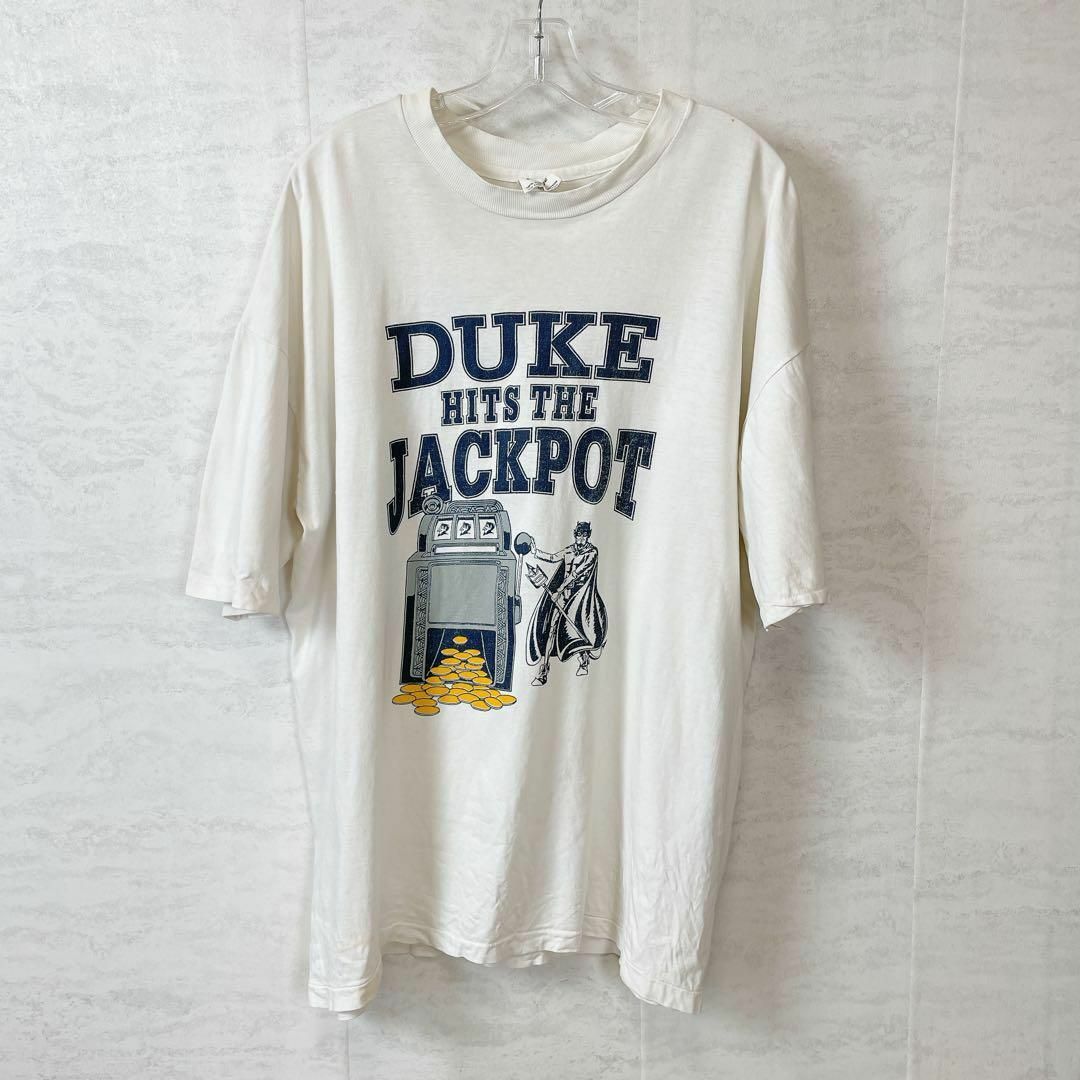 ビンテージＴシャツ　DUKE　カレッジロゴ　スロットマシン　シングルステッチ古着 メンズのトップス(Tシャツ/カットソー(半袖/袖なし))の商品写真