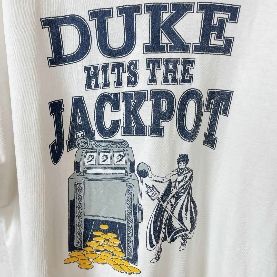 ビンテージＴシャツ　DUKE　カレッジロゴ　スロットマシン　シングルステッチ古着 メンズのトップス(Tシャツ/カットソー(半袖/袖なし))の商品写真