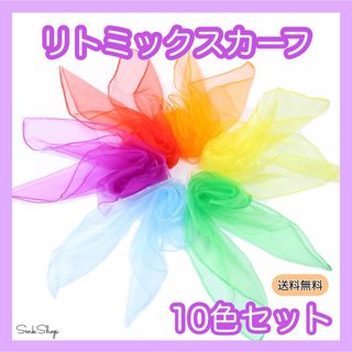 １０色　リトミックスカーフ　モンテッソーリ　知育玩具　オーガンジー　シフォン(知育玩具)