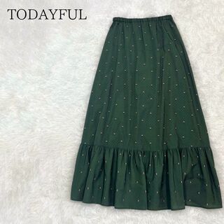 TODAYFUL トゥデイフル 刺繍デザイン切替ロングスカート